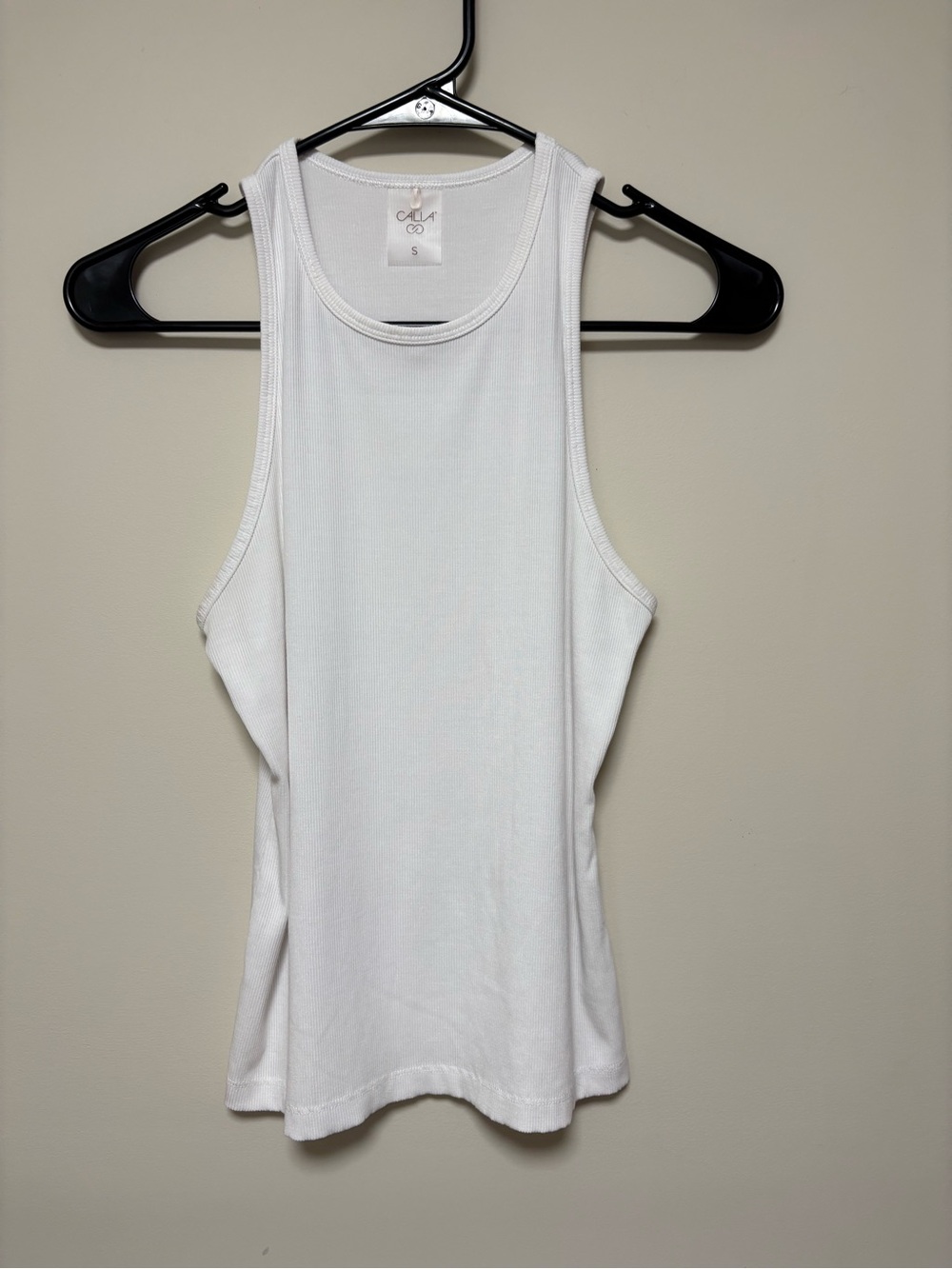 Calia White Ribbed Tank Top